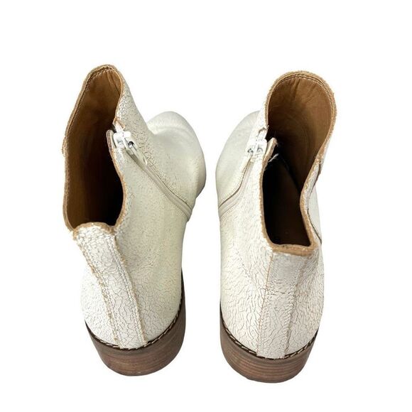 Lucky Brand Lenree distressed leather Bootie Sz 8.5 white boho - Picture 6 of 12